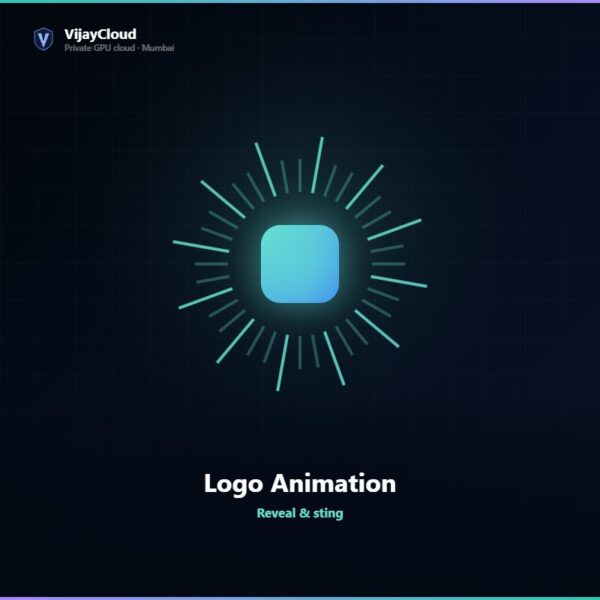 VijayCloud Logo Animation — Reveal & sting