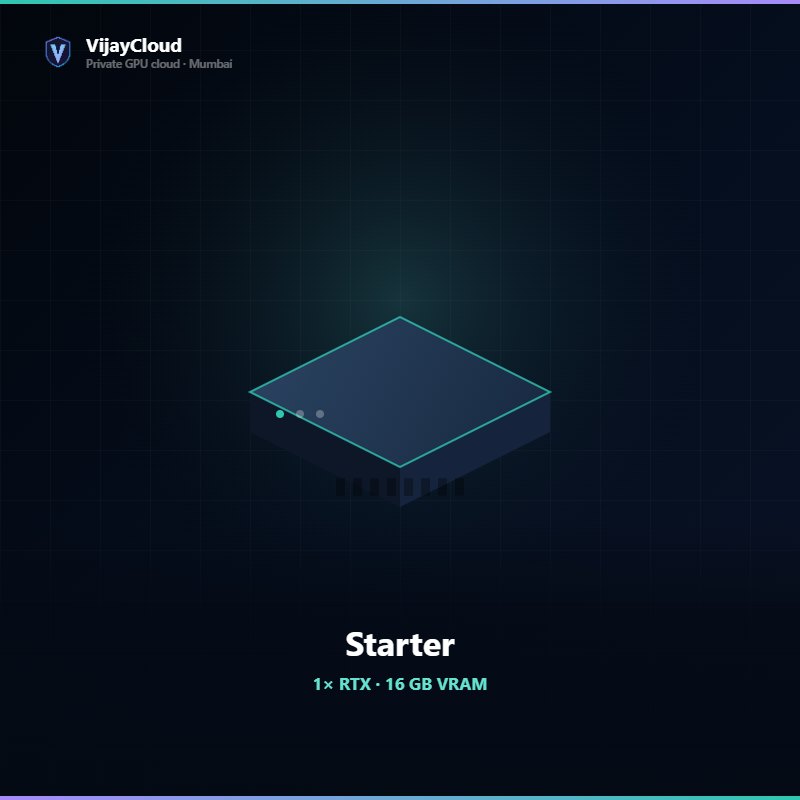 VijayCloud Starter — 1× RTX · 16 GB VRAM