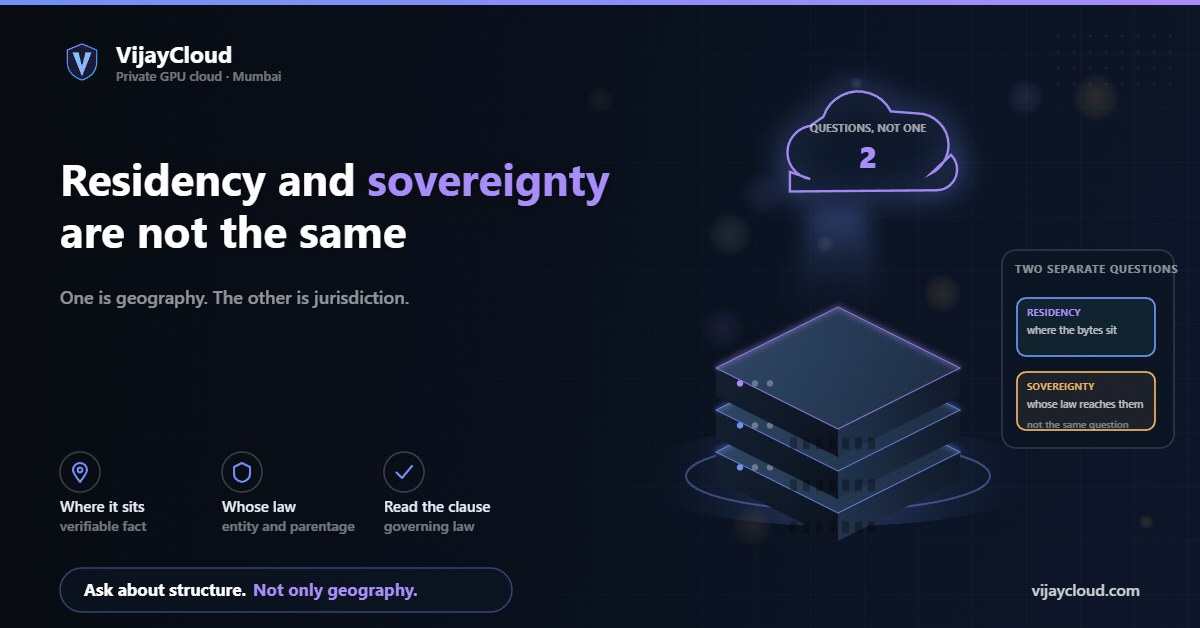 VijayCloud card: One is geography. The other is jurisdiction.